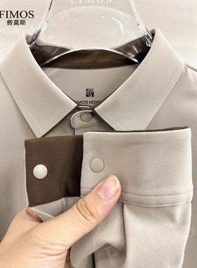 【青松落色】秋冬新品Fimos男士撞色简约无痕长袖休闲Polo衫 FT76