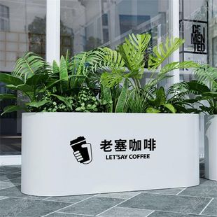 户外铁艺售楼部花箱组合商业街花池花槽成品金属隔断花坛围栏简约