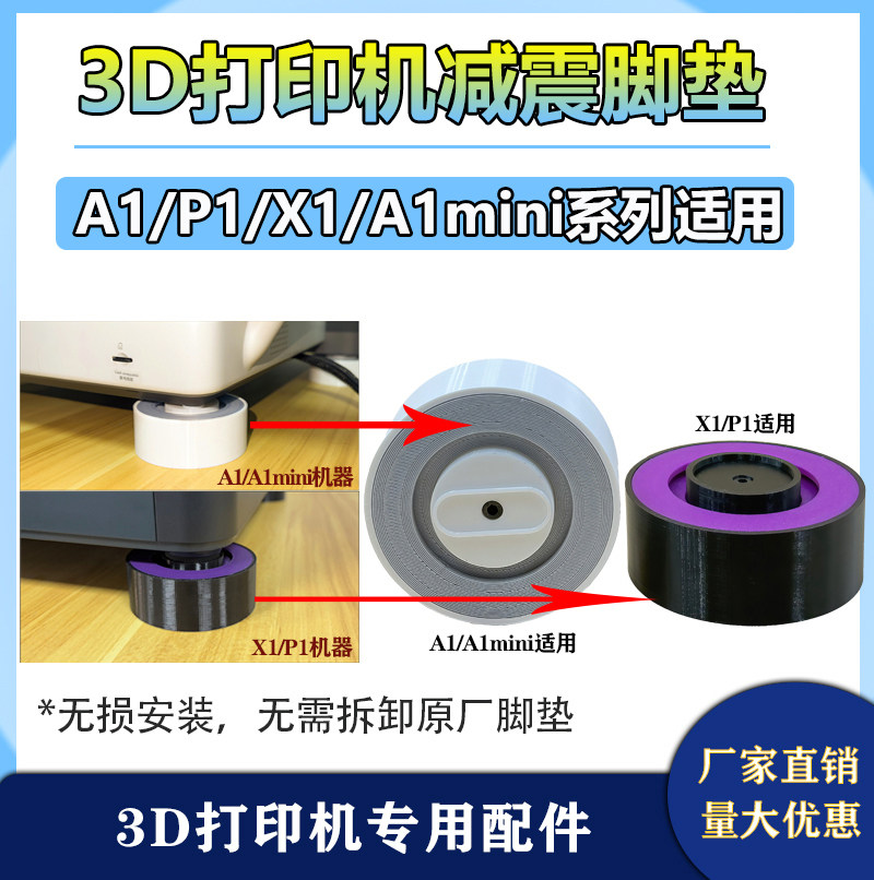 3D打印机X1/P1/A1/A1mini减震脚垫通用防滑耐磨减震脚垫原厂轴承,办公设备/耗材/相关服务,3D打印机配件,淘宝优惠券,粉丝福利购,淘宝优惠卷