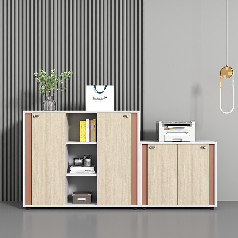 文件柜资料柜简约现代办公室书柜板式木质组合矮柜落地储物档案柜