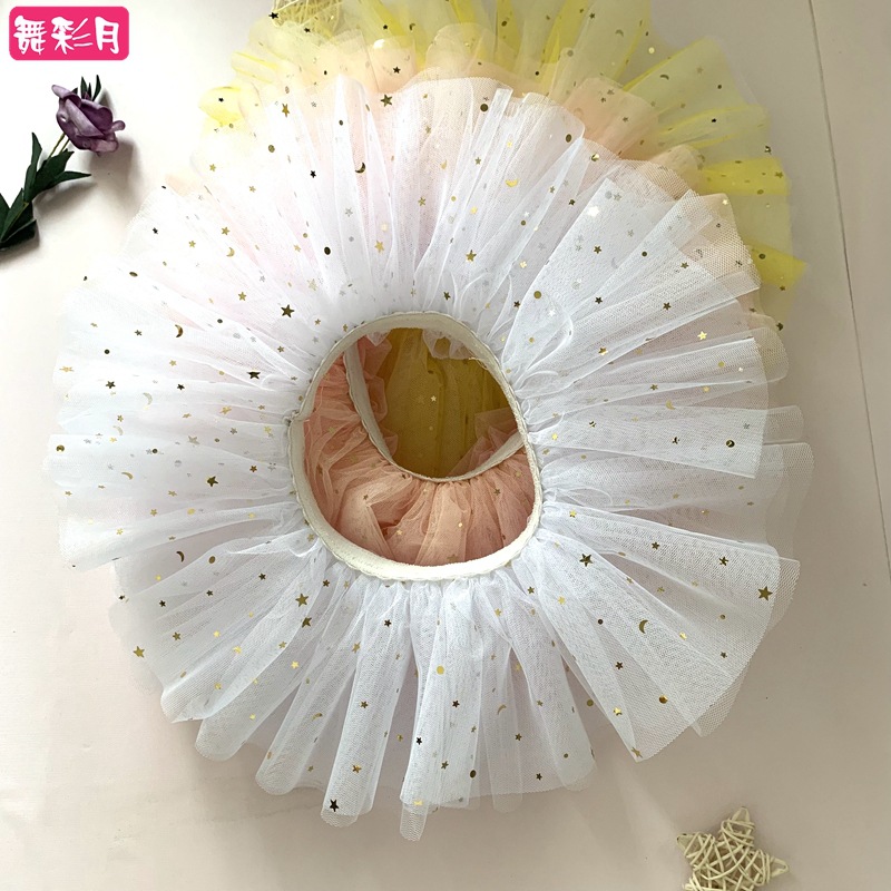 儿童亮片蓬蓬裙超短网纱五层公主可爱表演裙欧美TUTU幼儿跳舞裙女