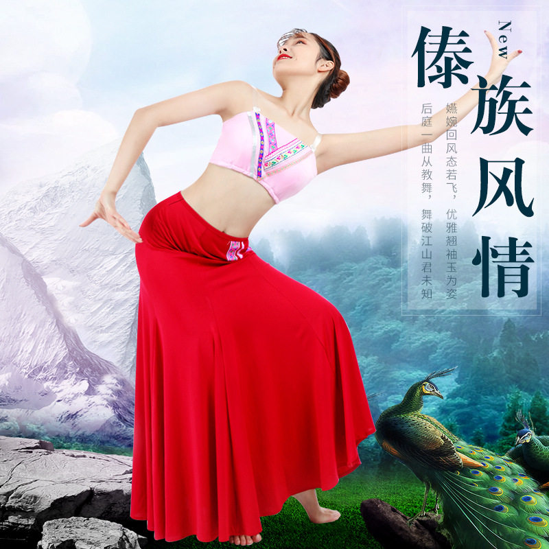 傣族舞蹈服女艺考表演跳舞演出服舞蹈裙孔雀舞鱼尾裙练功舞蹈服装