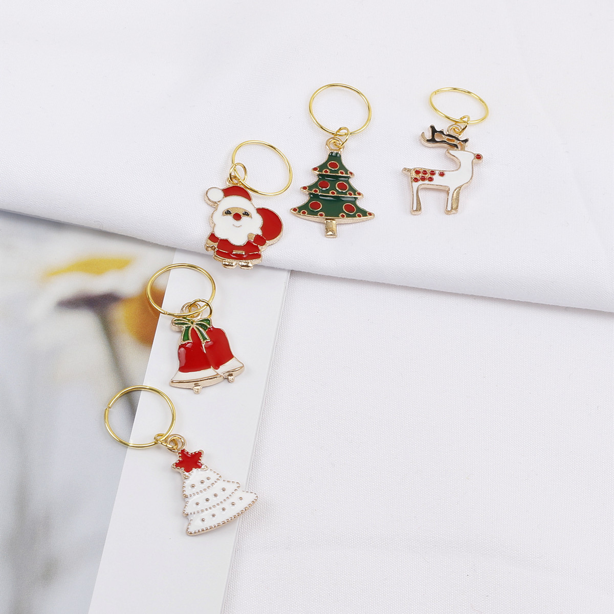 欧美时尚跨境辫发小饰品非洲脏辫DIY小挂件圣诞滴油吊坠发圈发环