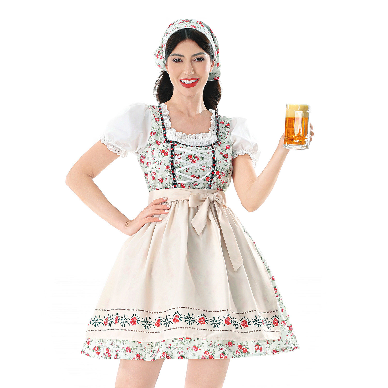 德国啤酒节服装慕尼黑狂欢节田园农场女仆装巴伐利亚Dirndl连衣裙