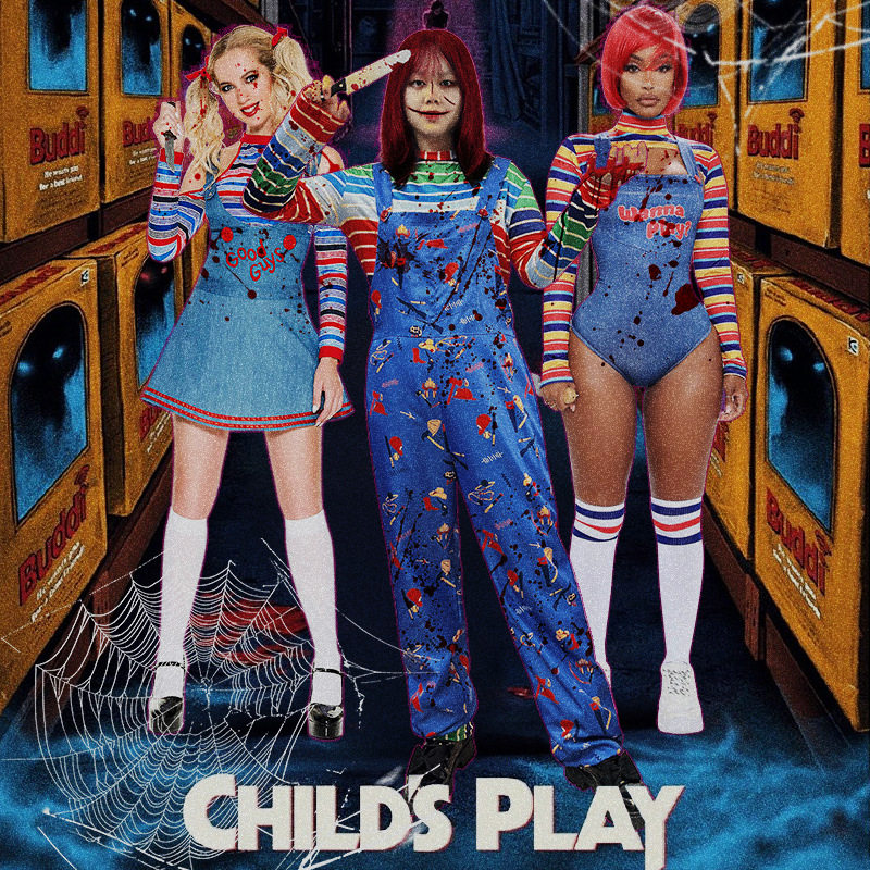 wish大清仓爆款鬼娃回魂cos性感连体衣恰吉女角色扮演舞台演出服