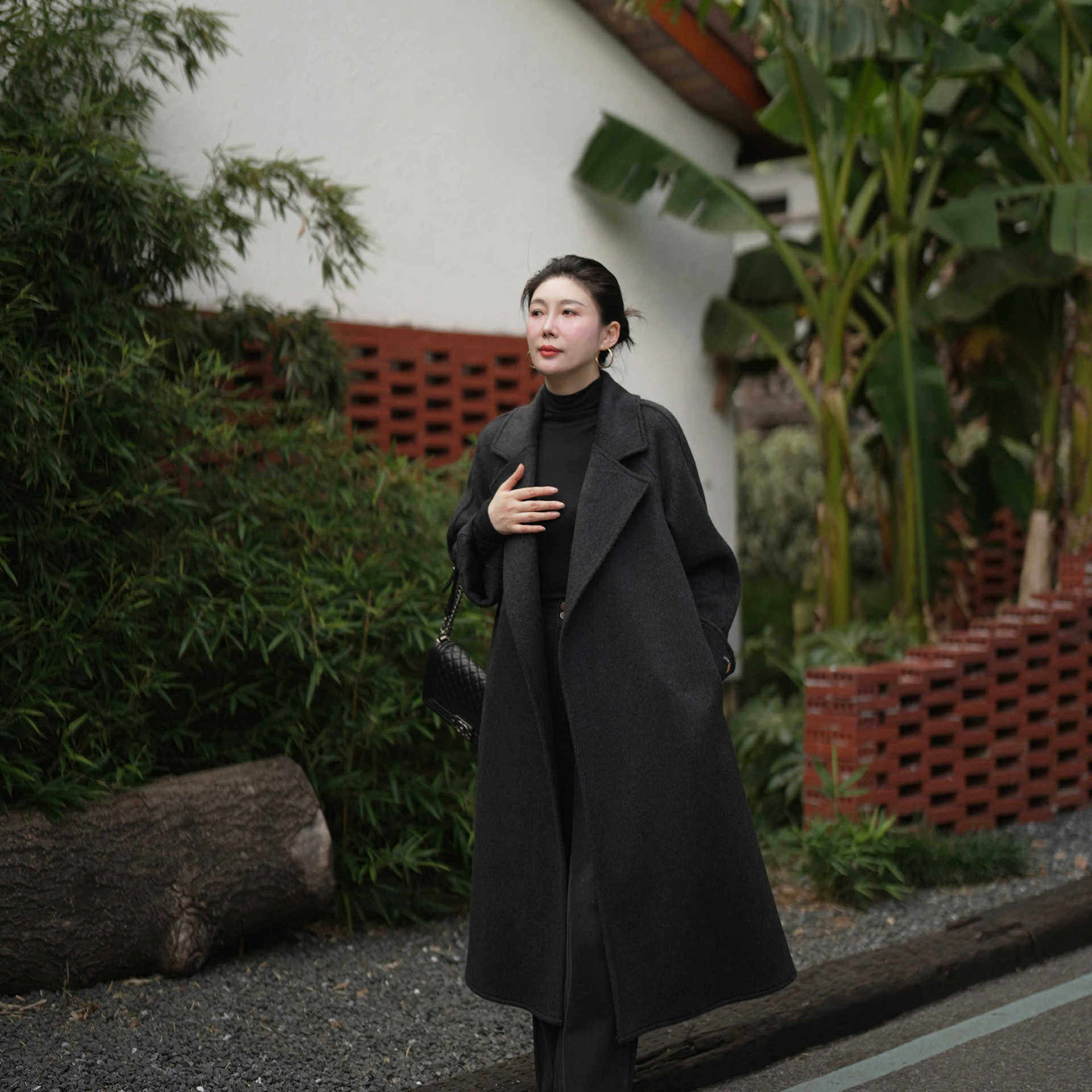 2025反季新款秋冬双面呢羊毛大衣女中长款韩版加厚毛呢外套