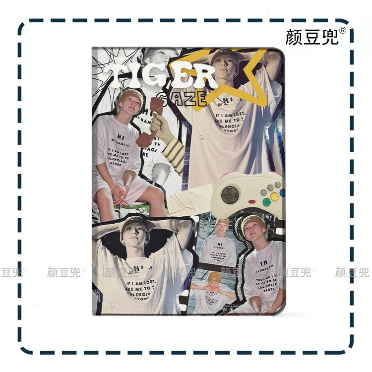 Seventeen老虎Hoshi权顺荣ipad10.2适用air4/5第十11代三折书本保护壳matepad pro11笔槽mini5 6小米6 7红米图片