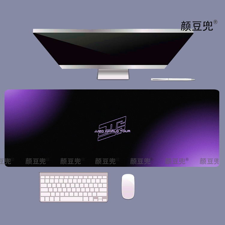 林俊杰jj演唱会同款 超大号鼠标垫锁边 鼠标垫 办公键盘垫 防滑软