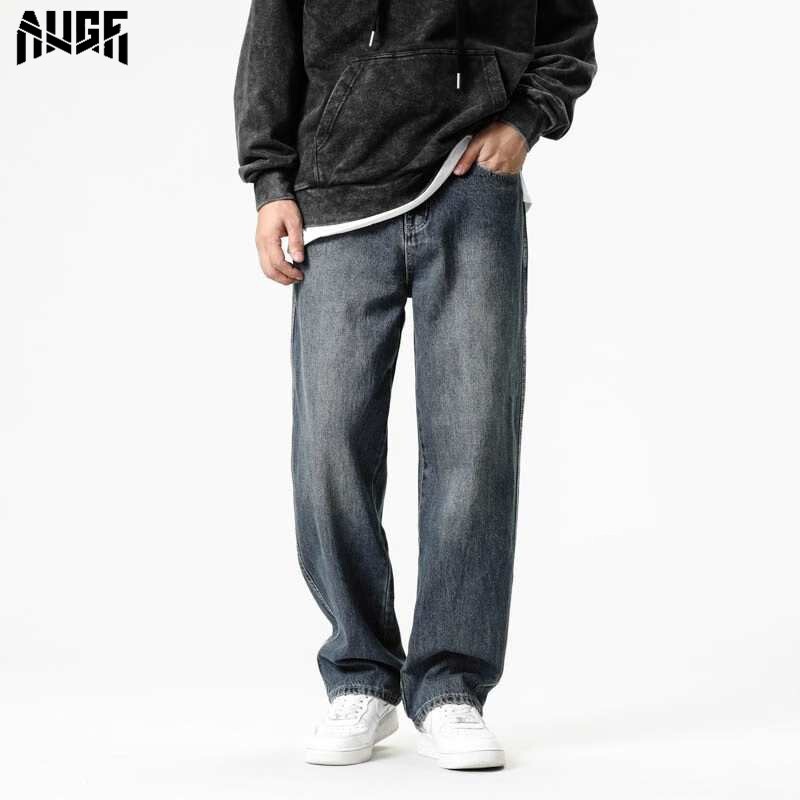美式潮牌复古蓝牛仔裤男夏季薄款