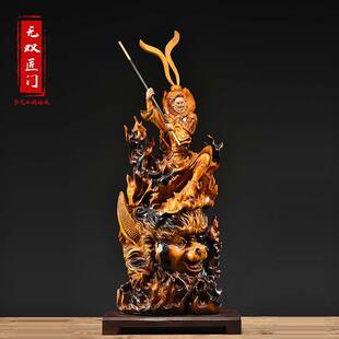 香樟木雕齐天大圣孙悟空摆件根雕佛像家居客厅玄关红木工艺品