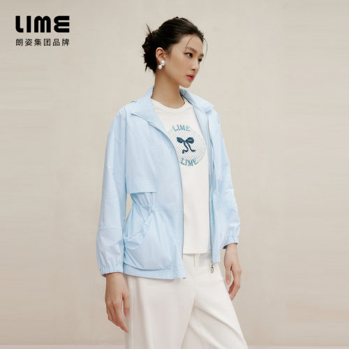 【七七酱直播间】LIME莱茵防风立领夹克连帽设计收腰女外套