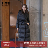 鹅绒羽绒服长大衣轻奢通勤25年冬新款 朗姿 LIME莱茵防风连帽长款