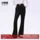 朗姿 子定制logo扣饰26年春新款 LIME莱茵高腰复古高弹喇叭裤 裤