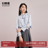 朗姿集团LIME莱茵飘带领蝴蝶结通勤衬衫 搭片设计感上衣 25秋新款