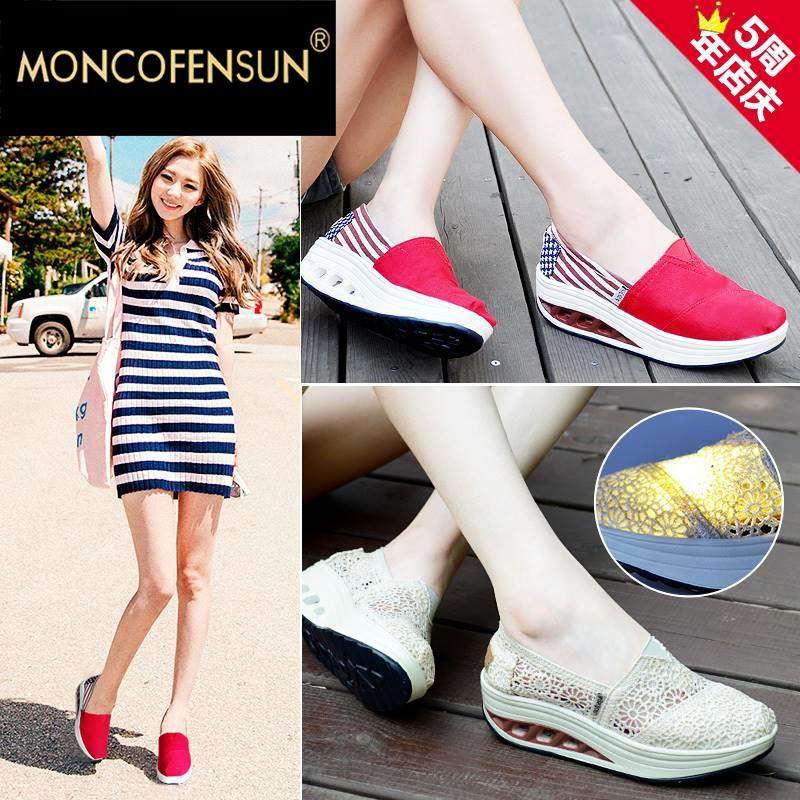 奥古狮登新款老北京布鞋女韩版百搭摇摇鞋休闲一脚蹬女鞋2022夏款