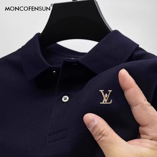 polo衫 商務休閑百搭修身 男2025夏季 正品 翻領上衣 新款 輕奢高端短袖