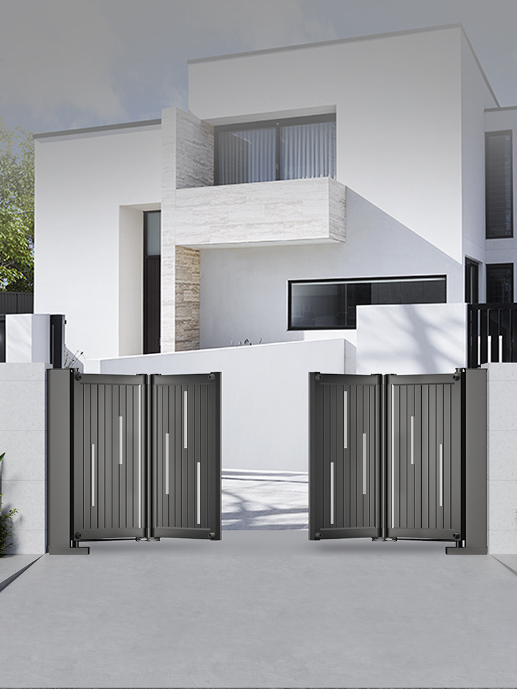 别墅庭院大门电动悬浮折叠门户外庭院门铝合金别墅大门家用伸缩门