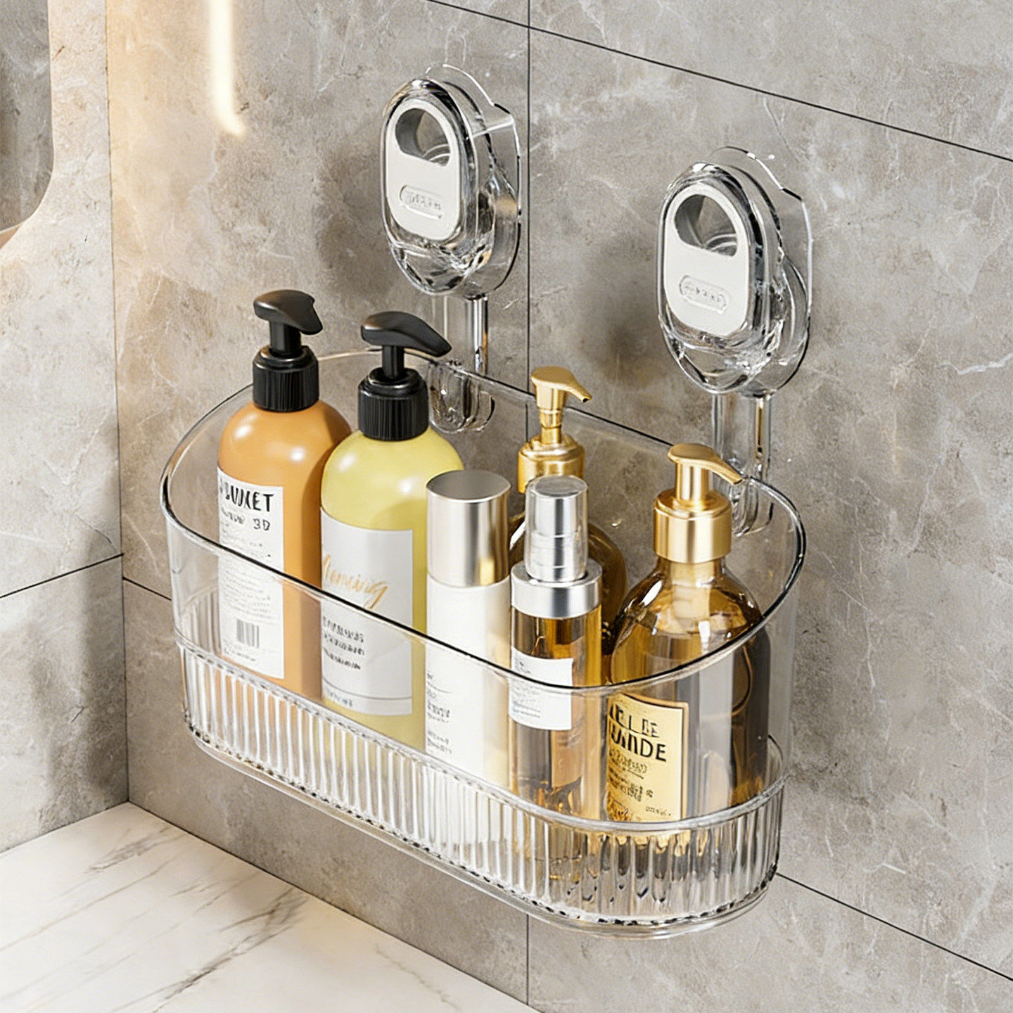 吸盘置物架卫生间家用浴室墙上免打孔无痕壁挂收纳盒洗漱台置物架