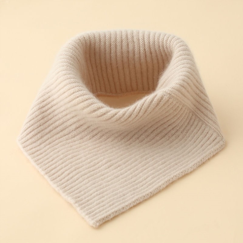 秋冬仿羊绒围脖女套头三角形小围巾防寒加厚护颈假领子毛线针织脖