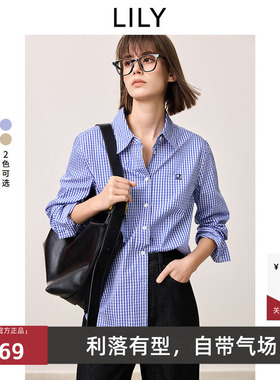 LILY丽丽春新款女装经典直身条纹棉质百搭通勤衬衫女125120C4512