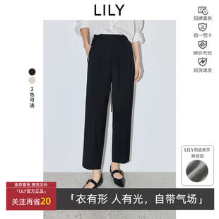 LILY丽丽春新款 125139C5931 老钱风职业百搭休闲九分直筒女锥形裤