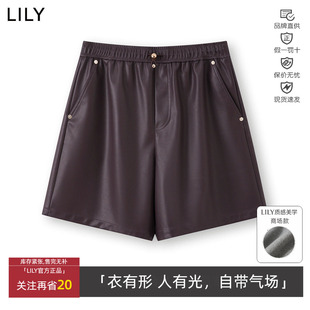 休闲裤 复古宽松休闲通勤直筒短裤 125360C5518 女装 LILY丽丽春秋款