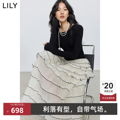 通勤网纱高腰女装法式拼接蛋糕裙