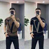 短袖 POLO衫 修身 238秋季 t恤休闲商务男装 欧货男士 翻领半袖 潮流 新款