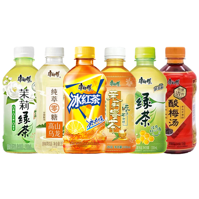 康师傅瓶装饮料冰红茶茉莉蜜茶鲜果橙多口味330ml*12瓶-D