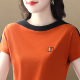 宽松纯色t恤洋气蝙蝠袖 圆领夏季 减龄上衣 2025年新款 女士拼接短袖