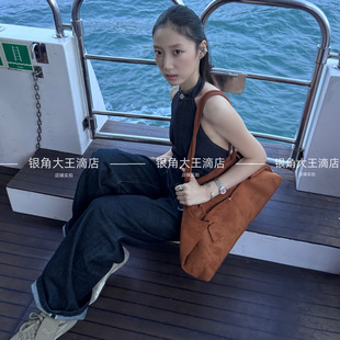 「银角大王」韩版慵懒麂皮绒复古大托特包！大容量单肩托特包