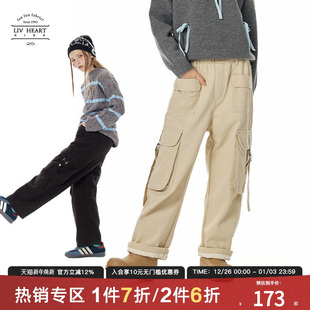 儿童加绒加厚休闲裤 日本LIV童装 秋冬2025新款 裤 子大童 女童工装