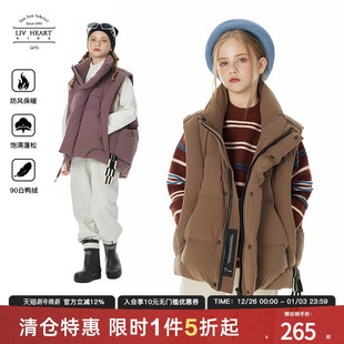 日本LIV童装 女童羽绒马甲女秋冬儿童加厚外穿保暖羽绒背心冬季