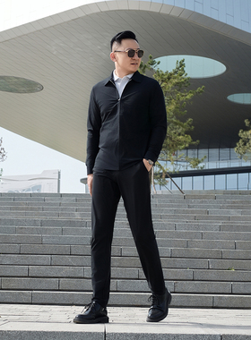 男士外套夏季新款男士弹力凉感防晒衣男款翻领夹克男士外套EW63