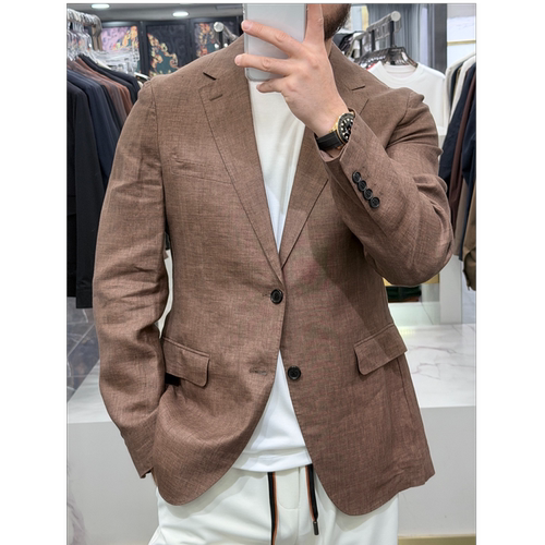 春夏轻奢老钱风100% 纯亚麻休闲西服自带贵气透气不闷高级感 LW26