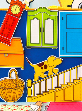 where is spot 小波在哪里英语绘本不织布毛毡教具围裙剧表演道具