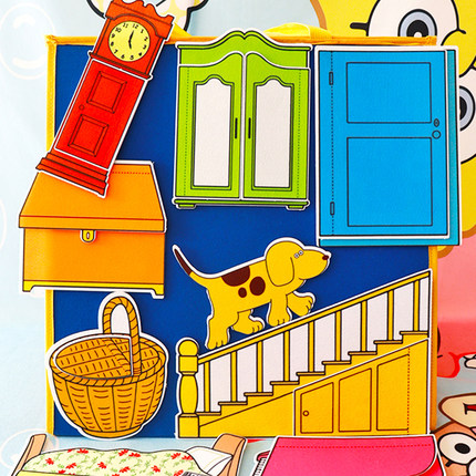 where is spot 小波在哪里英语绘本不织布毛毡教具围裙剧表演道具