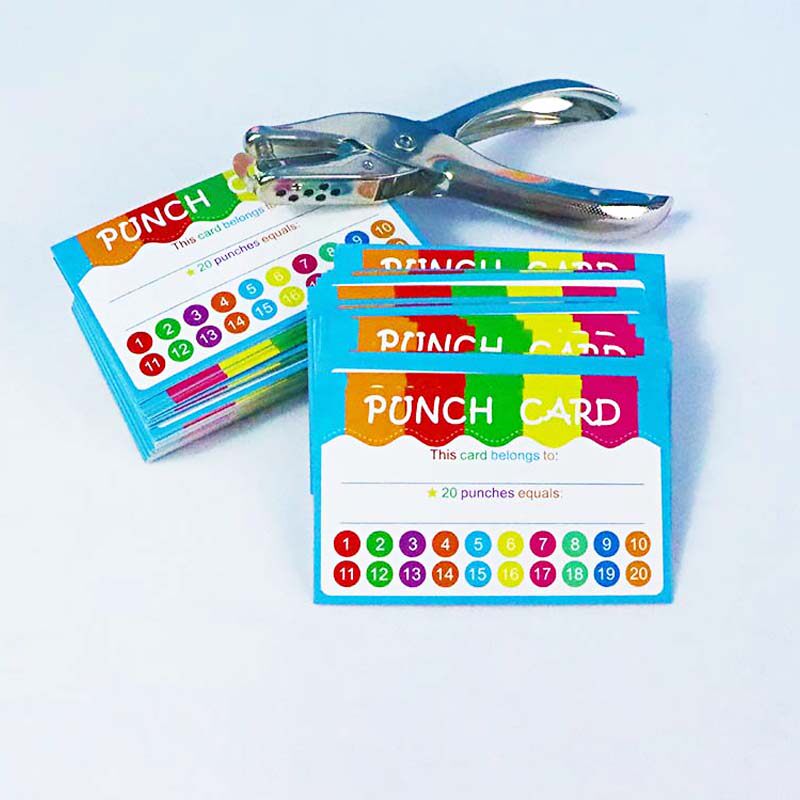 积分卡奖励卡小学生儿童自律教学家用卡纸打孔表扬卡教具幼儿园