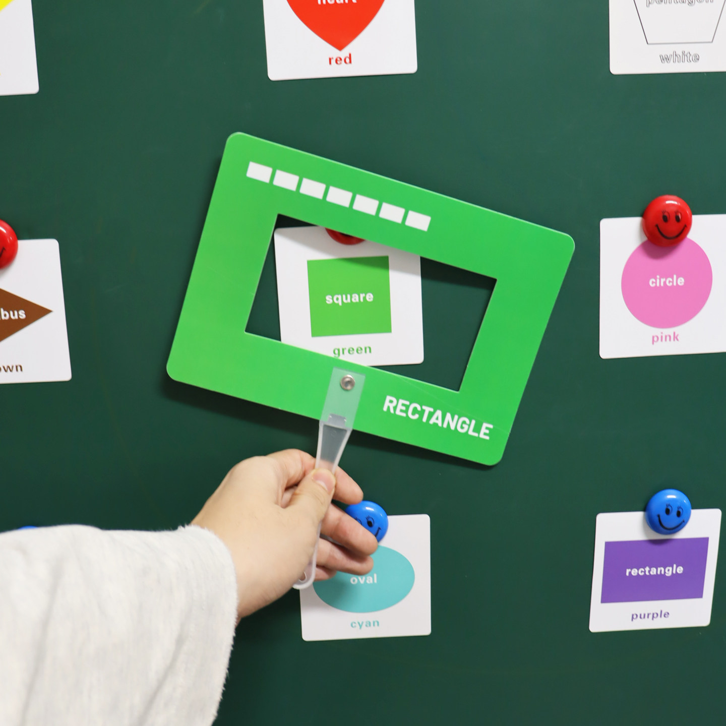 形状手举牌几何形状配对玩具幼儿园教师用品早教英语课堂游戏教具
