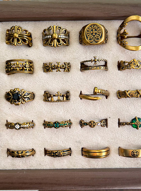 岚芷十字架复古做旧高级感古金