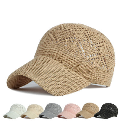 Summer Women's Hollow Baseball Cap Breathable Knitting C