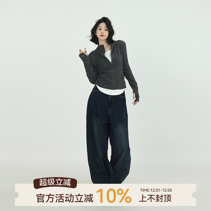 假两件小众设计长袖T恤女