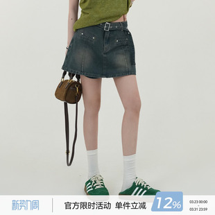 裙裤 吴童童复古水洗直筒牛仔短裤 韩系宽松休闲百搭薄款 新款 女夏季