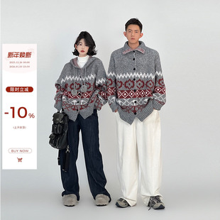 吴童童 上衣 灰色慵懒宽松提花连帽外套女秋冬韩系休闲百搭情侣装