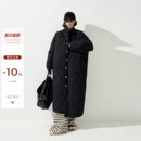 上衣 开衫 吴童童菱格立领长袖 棉服外套女秋冬韩系慵懒宽松保暖长款