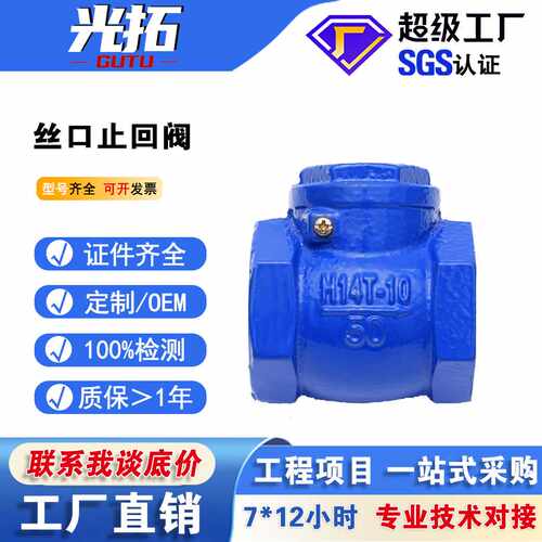 污水丝口止回阀 旋启式止回阀  直供