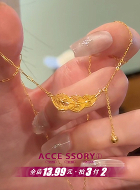 金色天使羽毛凤羽流苏项链