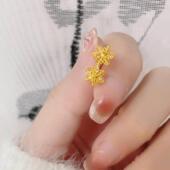 爆款 金色小雪花耳钉女精致百搭高级气质送女友礼物小红书同款