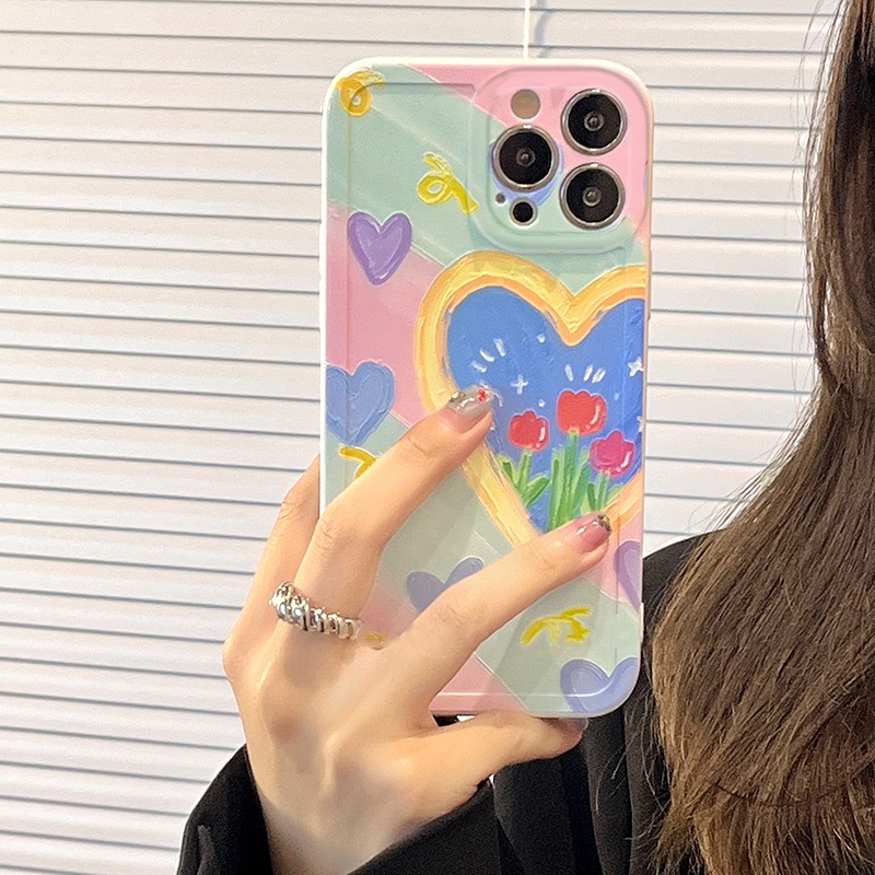 Opporeno5pro手机壳RENO/RENO3/Find X3/X3PRO/A97爱心油画A11/A11X/A5/A9/A58特别的k9x/a93s/r11/a8/a9/a72