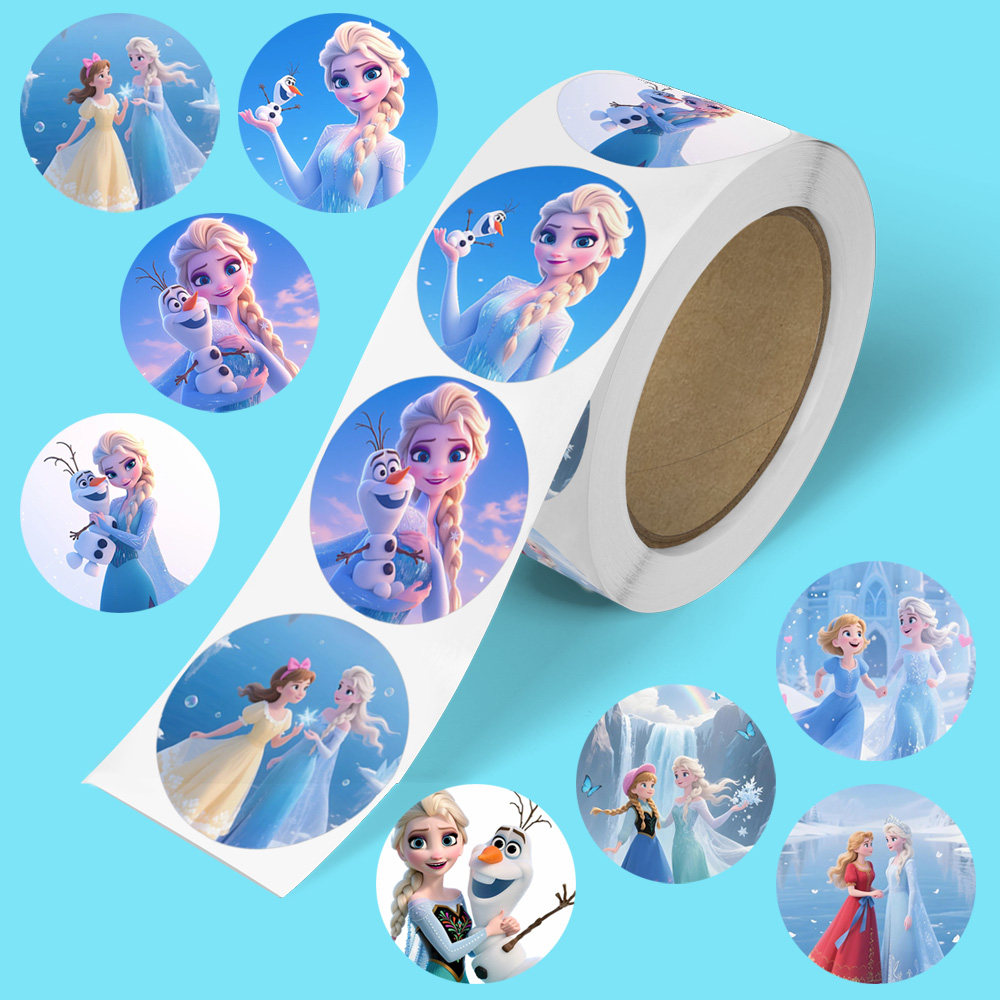 爱莎公主卡通可爱冰雪奇缘艾莎公主贴纸不干胶自粘礼品奖励标签贴